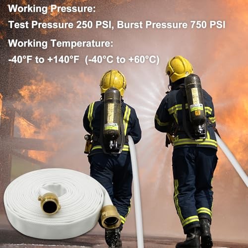 Fire Hose – 1 1/2 inches x 100&prime; Lay Flat Water Hose – 1.5inch/100ft/NST(NH)
