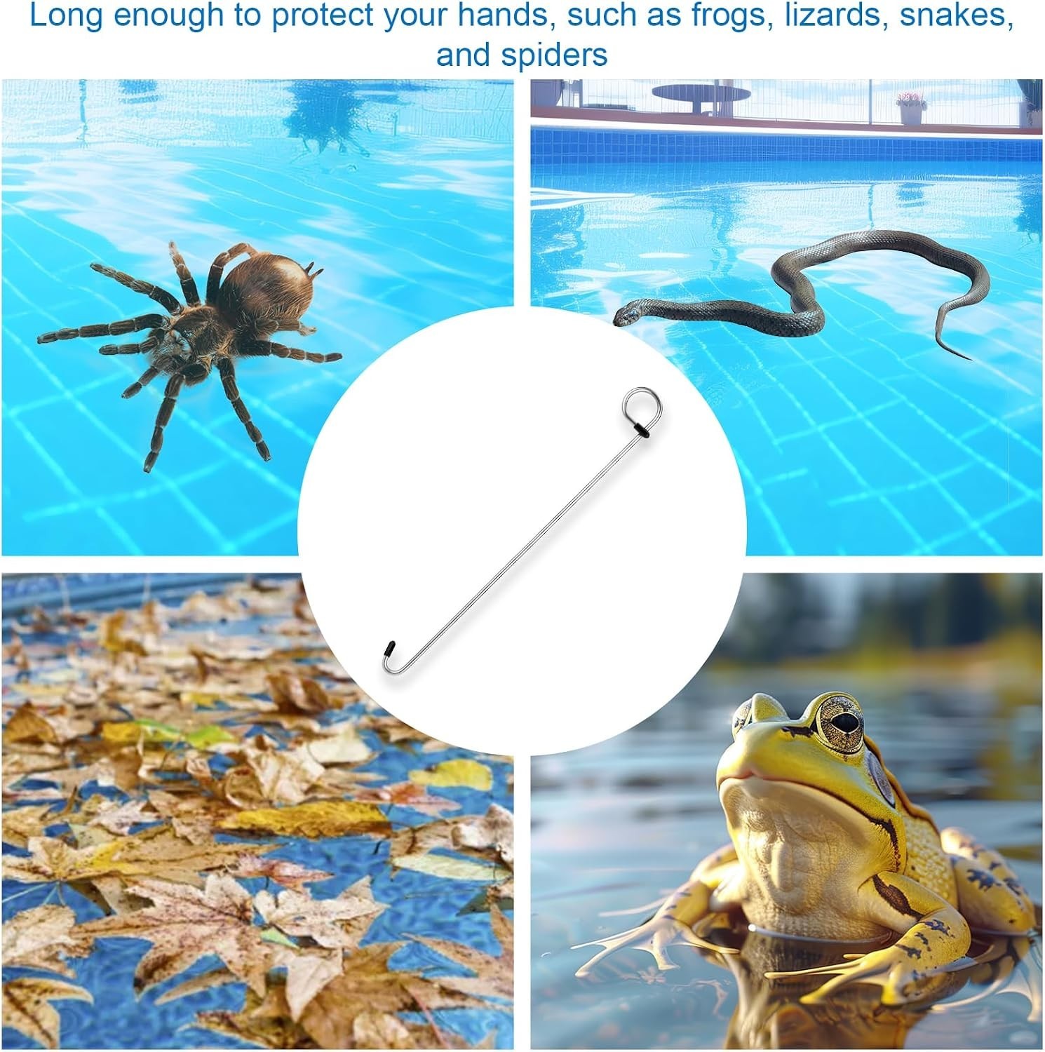 Swimming Pool Skimmer Basket Hook, 14.57in Long Skimmer Basket Extension Hand…
