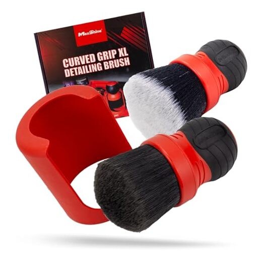 Universal Red & Gray Ultra-Soft Large Bristle Brush with Storage Rack | Combo