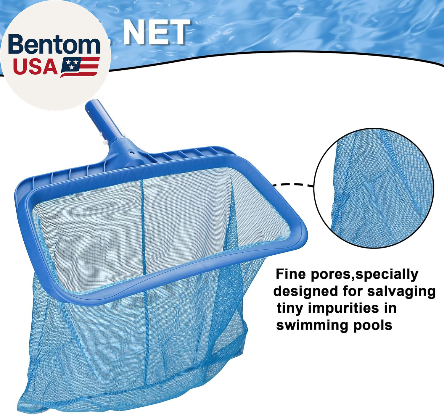 Pool Cleaning Kit Professional Heavy Duty Leaf Skimmer Net, Deep Bag Rake & Wall