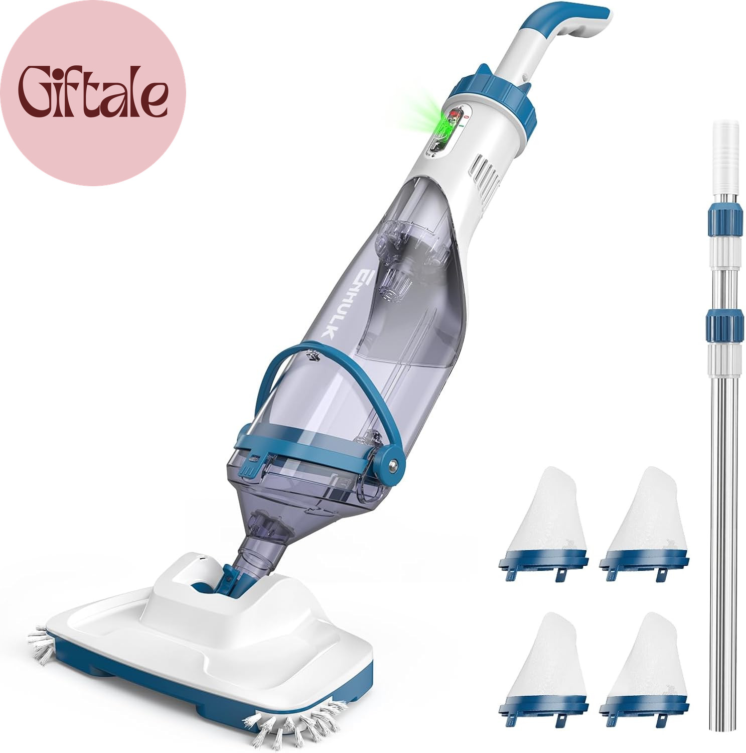 Pool Vacuum for above Ground Pool, Upgraded 13.4&Prime; Wide Head & Telescopic Pole, 1