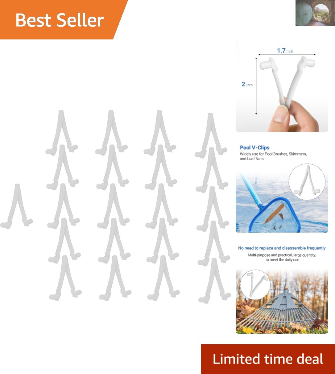 Universal Replacement Pool V-Clips – Strong 21-Pack for Hassle-Free Cleaning