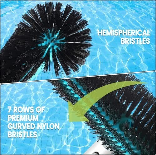 Heavy Duty 17.5&Prime; Pool Brush Head – Aluminum, Nylon Bristles for Walls & Floors