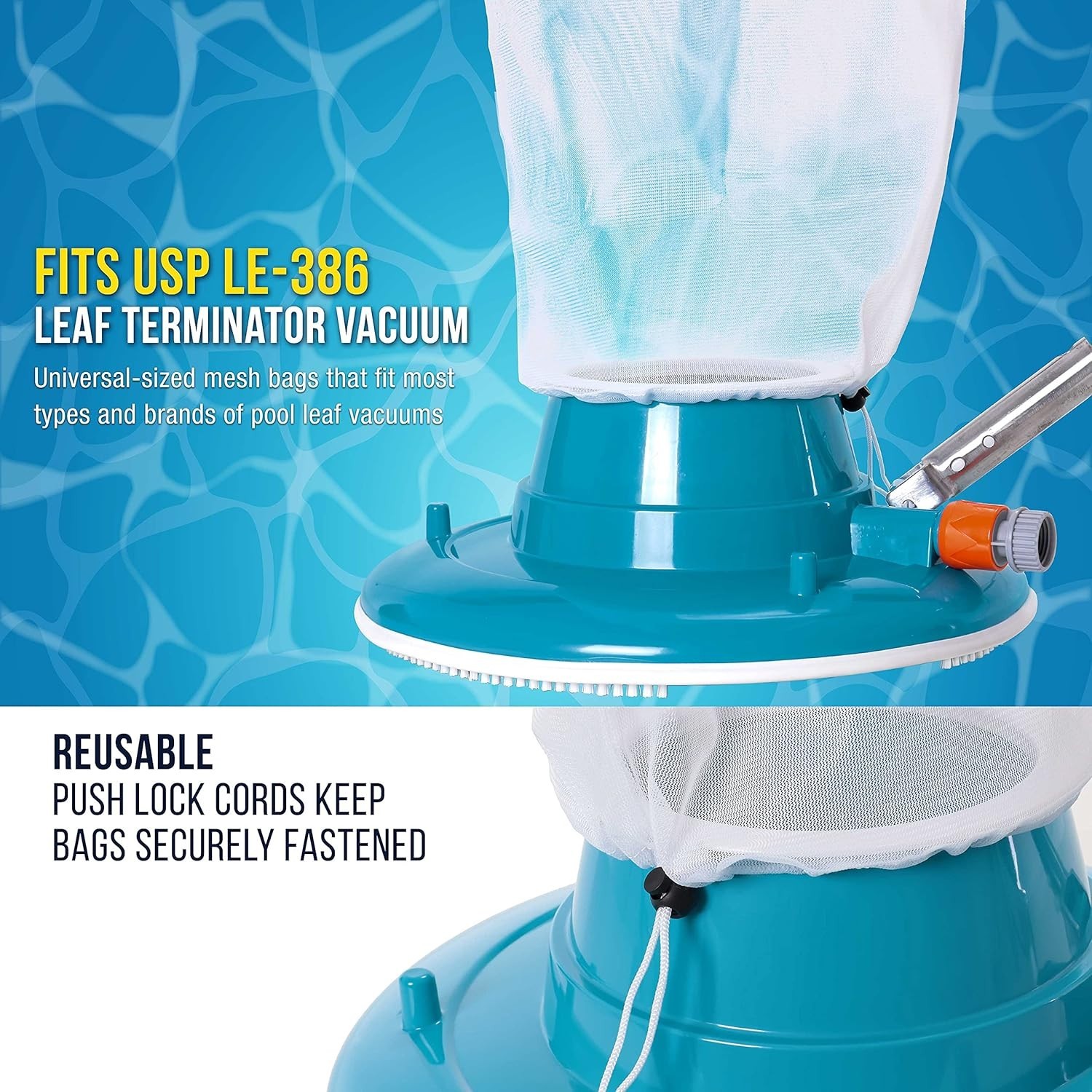 Durable Nylon Mesh Filter Bags for Leaf Vacuum Pool Cleaners – 2 Pack, 12&Prime; x 20&Prime;