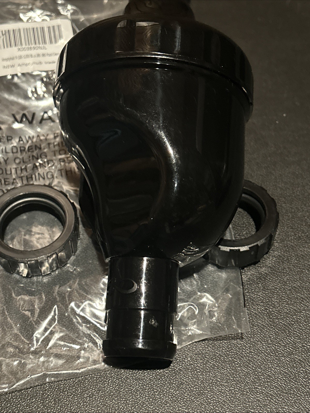 Amptyhub 9-100-1200 Black 280/380 Pool Cleaner Complete Backup Valve w/2 Nuts.