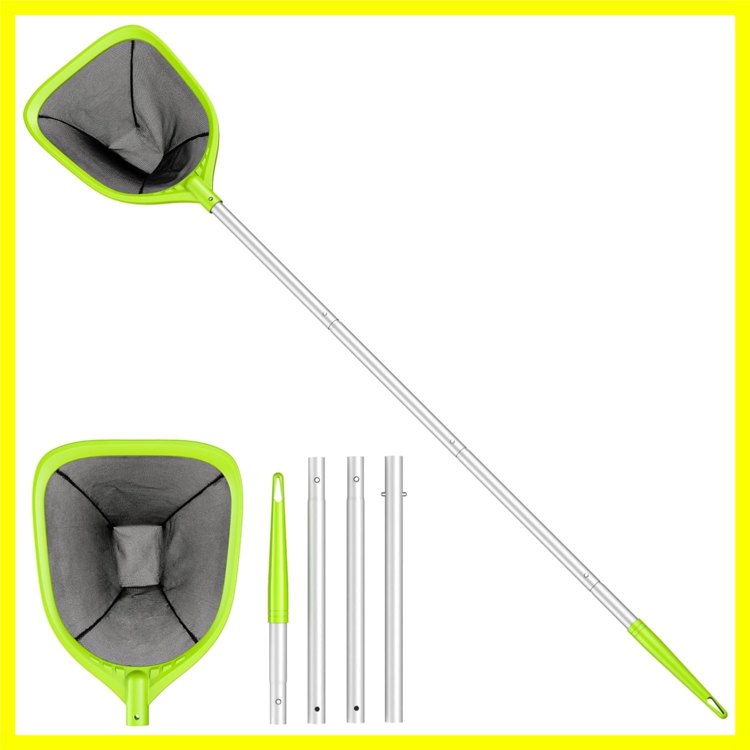 Swimming Pool Skimmer Net 57 inches, Leaf Rake Net with 4 Section Telescopic …