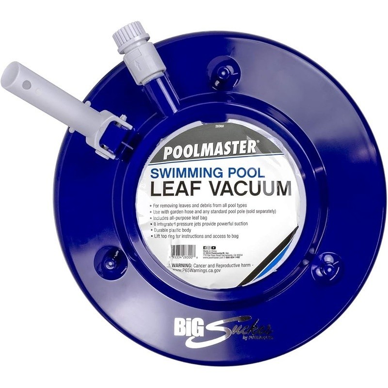 Heavy Duty Pool Vacuum W/ 8 Water Jets Multi-Directional Wheels Leaves Debris US