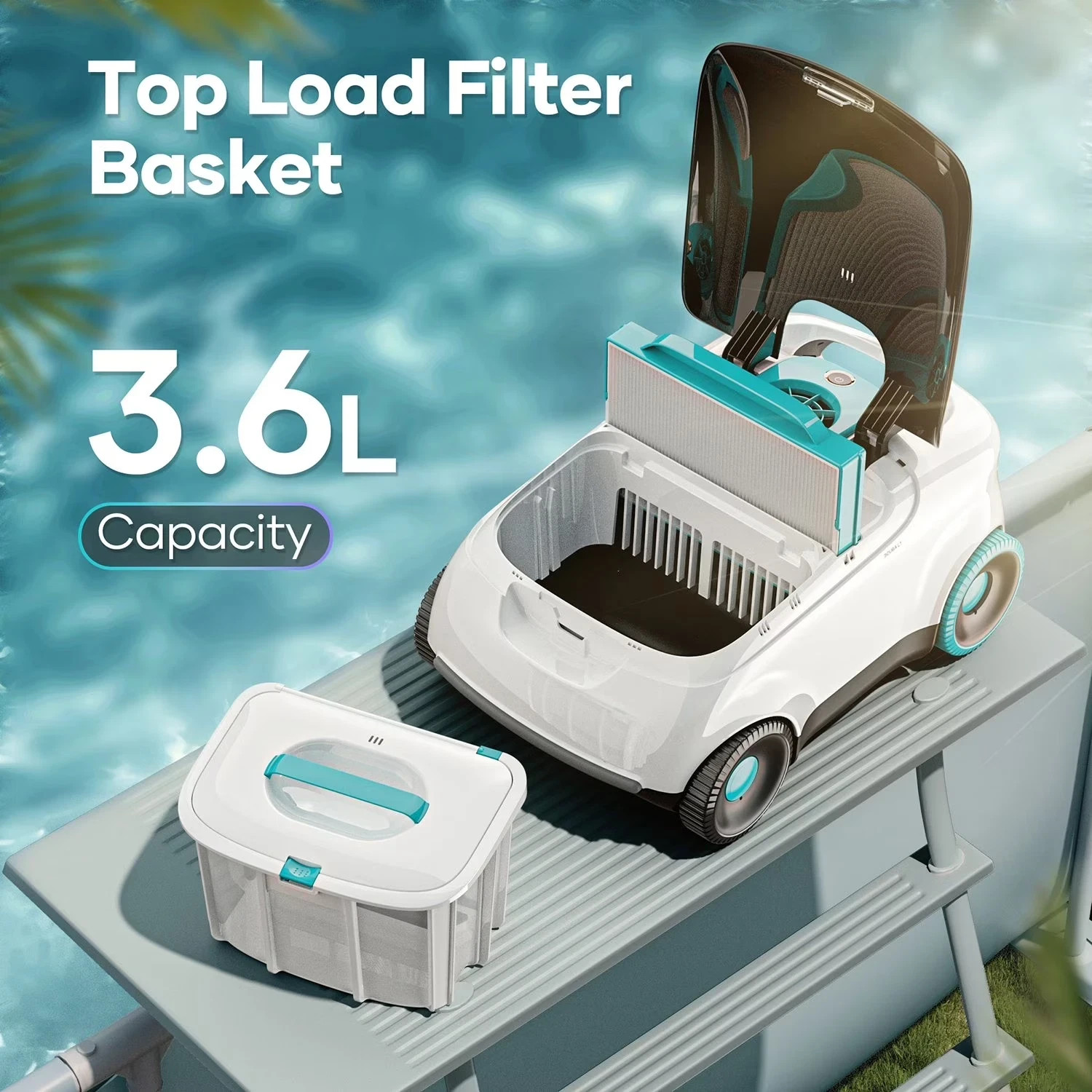 Aiper Scuba L1 Cordless Above-Ground Pool Vacuum with Extra Brush, Filters & Bas