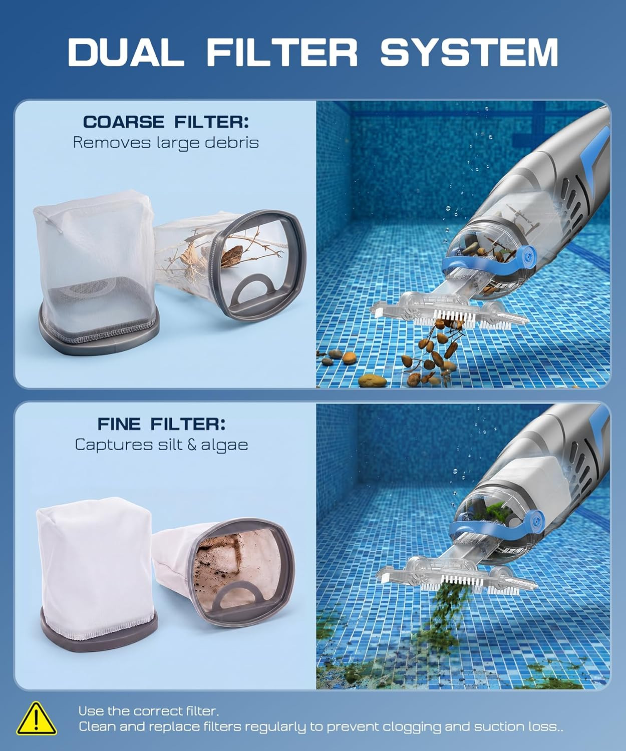Pool Vacuum for above Ground Pool & Inground Pools, (2026 Upgraded) 26.5 GPM Hig