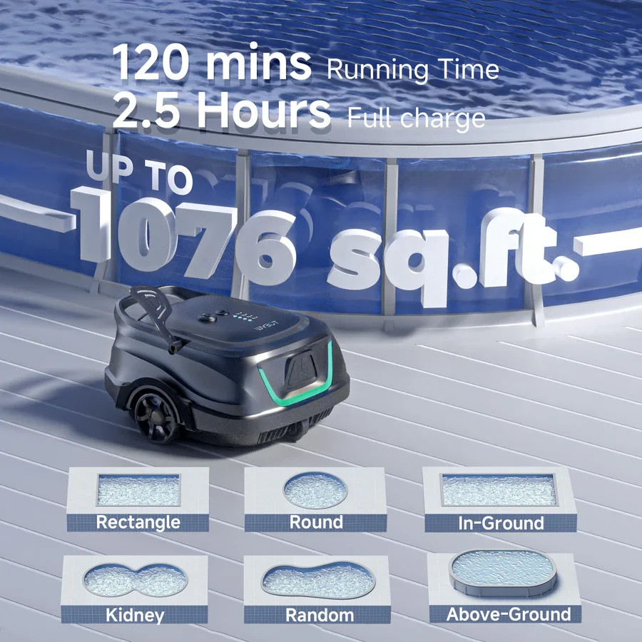 WYBOT A1 Cordless Robotic Pool Cleaner, Automatic Pool Vacuum