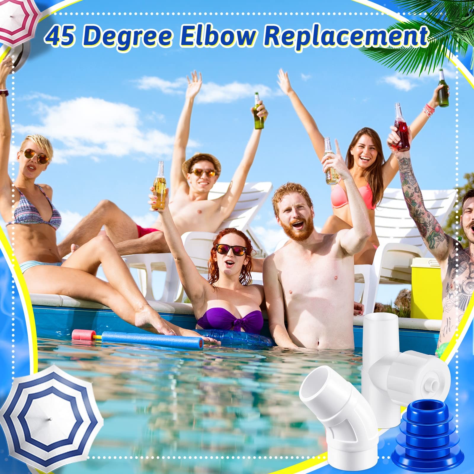 Weysat 4 Pcs Automatic Pool Cleaner Regulator Valve 45 Degree Elbow Replacement
