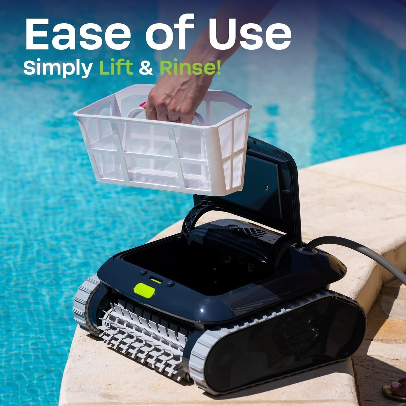 BWT ES600 Robotic Pool Cleaner for Above Ground Pools 46ft Cable 1.5-Hour Cycle