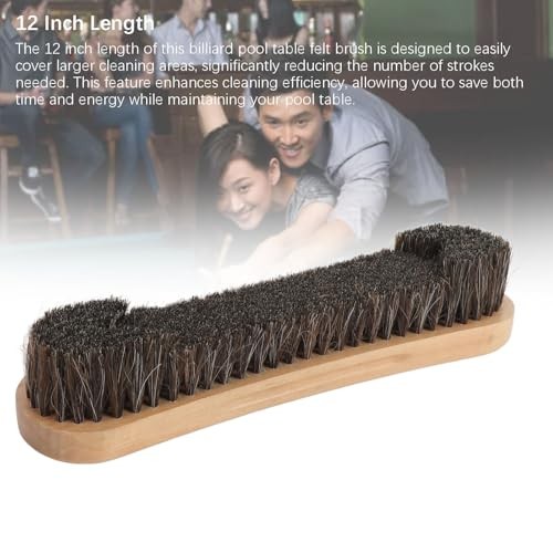Pool Table Brush, 12in Horse Hair Pool Table Cleaner Brush Poplar Wood 3-in-1…