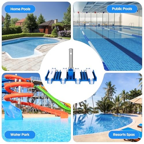 Pool Vacuum Head, Manual Cleaning Vacuum with Wheels 14 » Heavy Duty Handle
