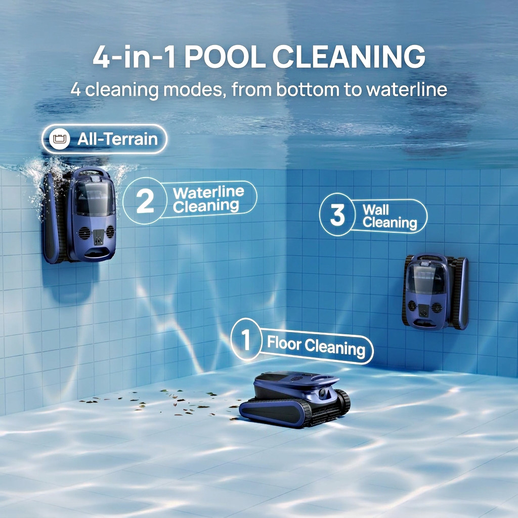 SAT 40 Cordless Pool Cleaner Robot for Inground Pools with AI Camera Pool Vacumm