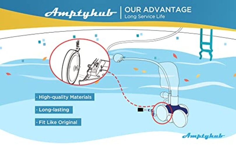 Large Wheel Complete with Tire Bearings Replacement for Zodiac 280 Wheel