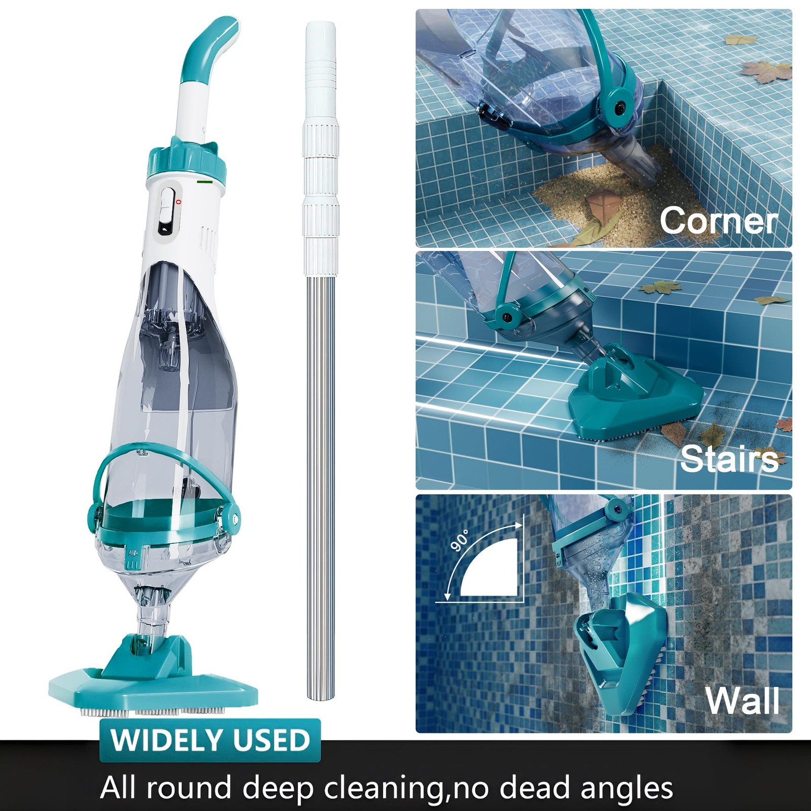 Cordless Above Ground Pool Vacuum, 19 GPM Handheld Spa Hot Tub Vacuum Cleaner…