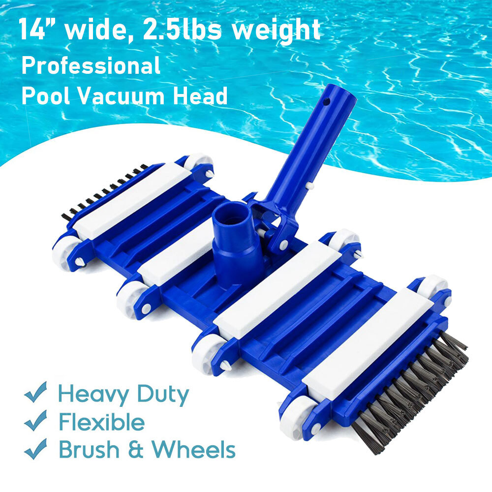 Pool Vacuum Head With Wheels, 14&Prime; Heavy Duty Model – Inground Pool Cleaner