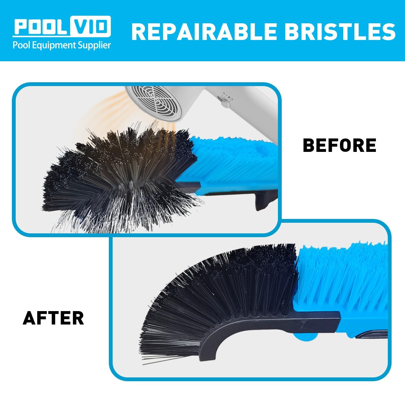 22&Prime; Extra-Wide Pool Brush Head, Heavy-Duty Scrubber for Inground & Above-Ground