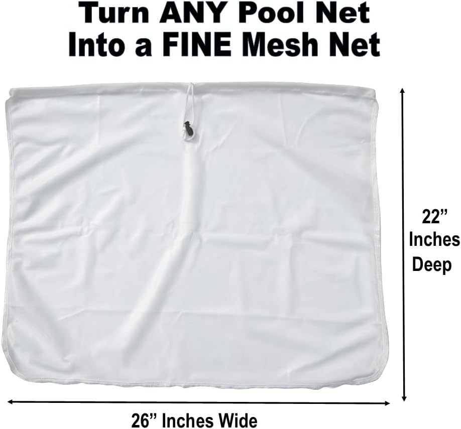 Durable Fine Mesh Pool Net Insert Transforms Any Deep Skimmer for Easy Cleaning