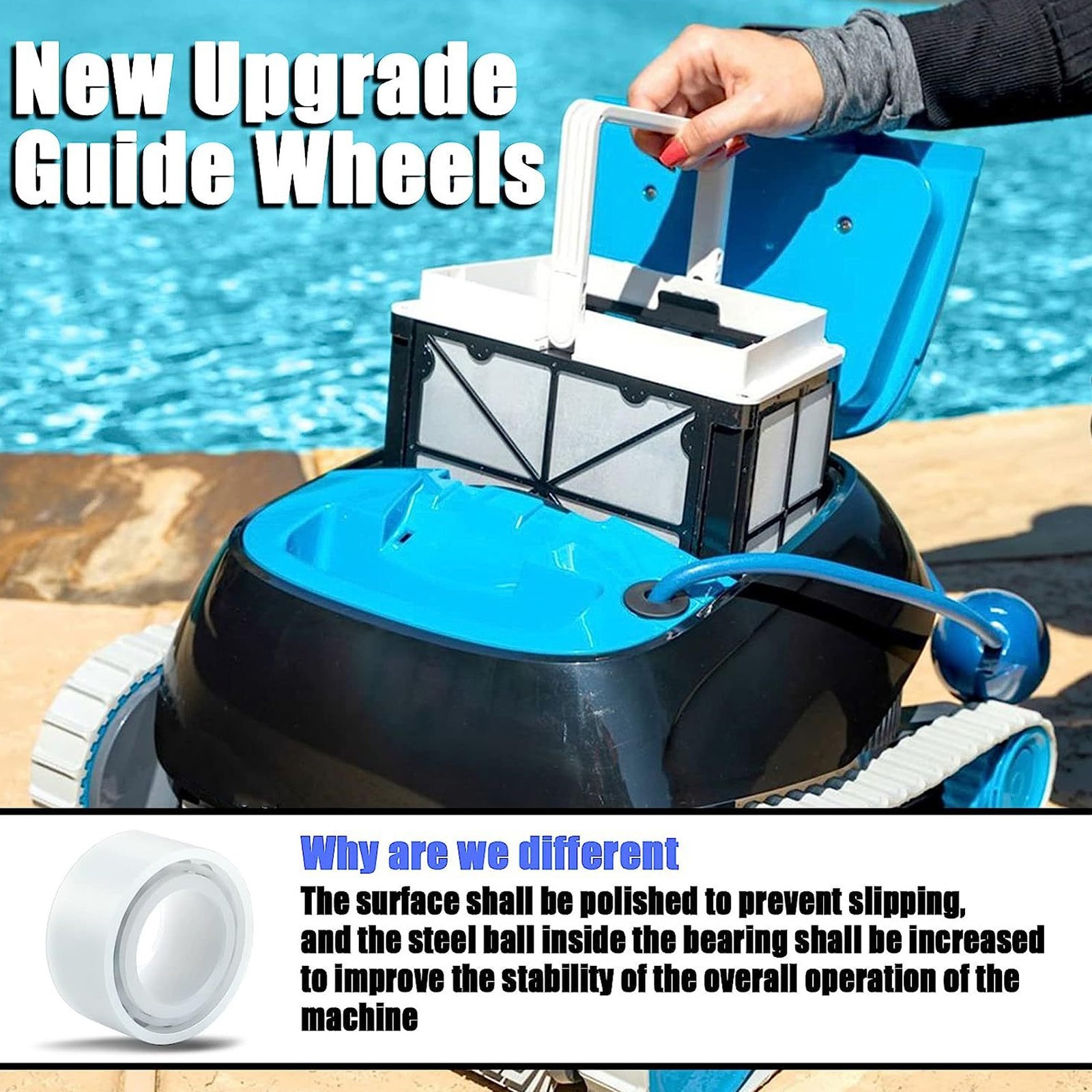 4 Pack Pool Cleaner Guide Wheels Durable For Dolphin Easy To Use