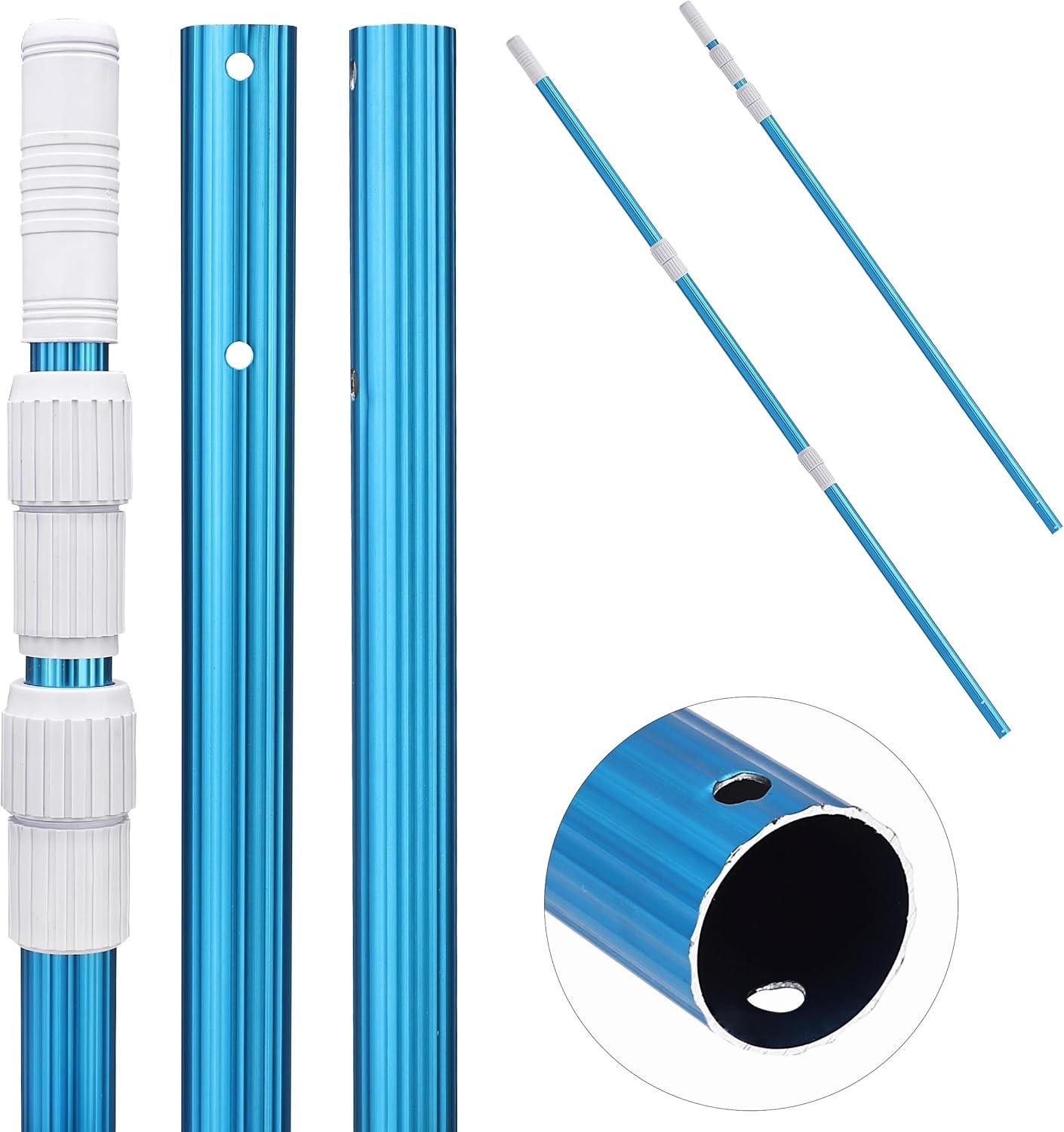 Versatile 12Ft Pool Cleaning Pole – Durable Aluminum with Easy Attachment System
