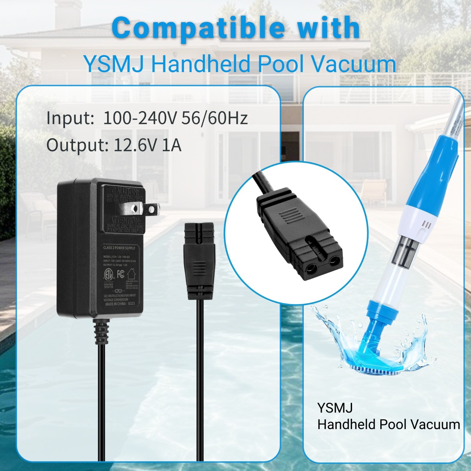Charger for YSMJ Handheld Pool Vacuum Compatible with Ysmj 1814 1819 2160 2161