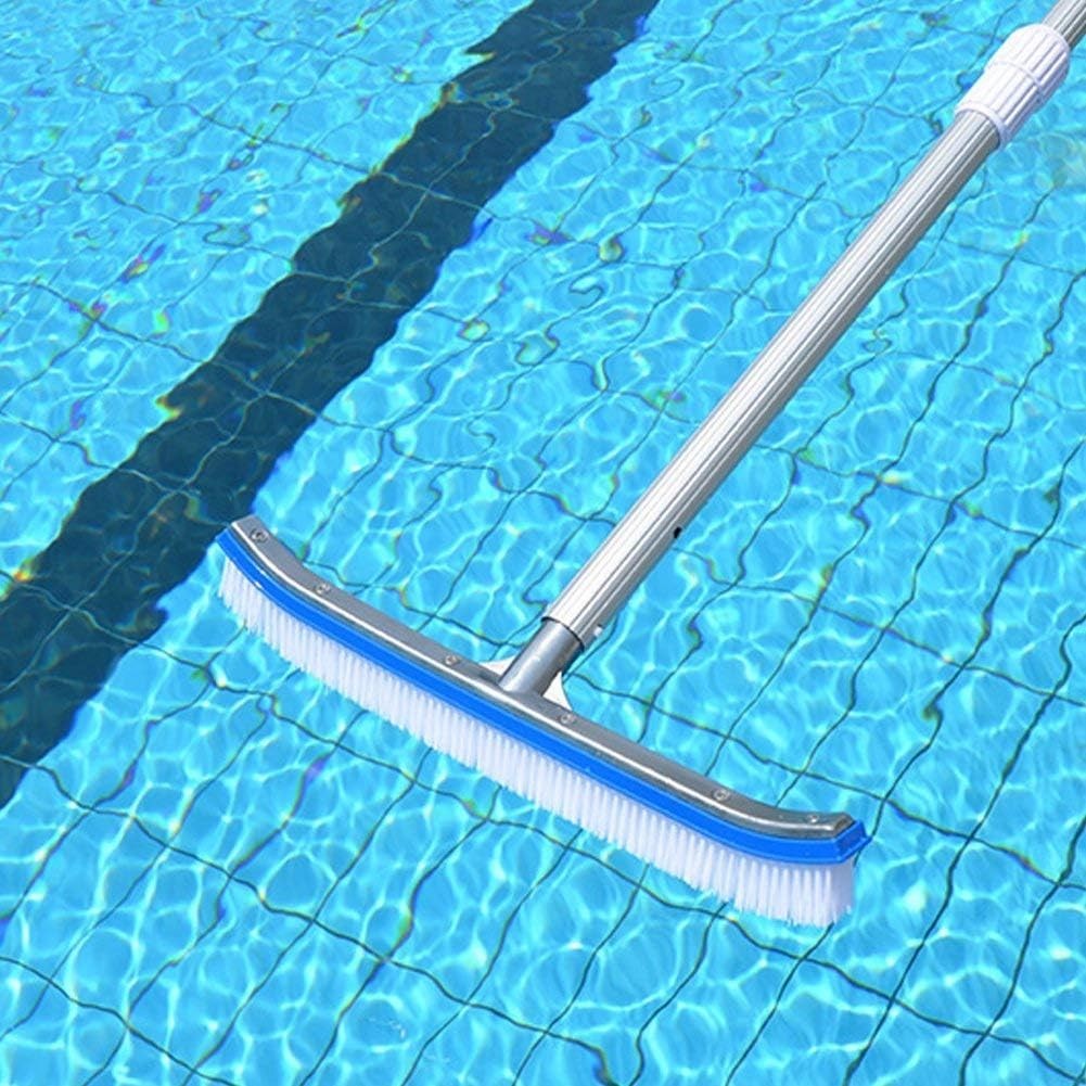 Swimming Pool Wall & Tile Brush,18&Prime; Heavy Duty Vinyl Polished Aluminum Back C…