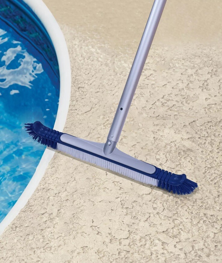 Mainstays Quality 20&Prime; Flexible Pool Brush with Aluminum Back Scrub Bristle Nice!