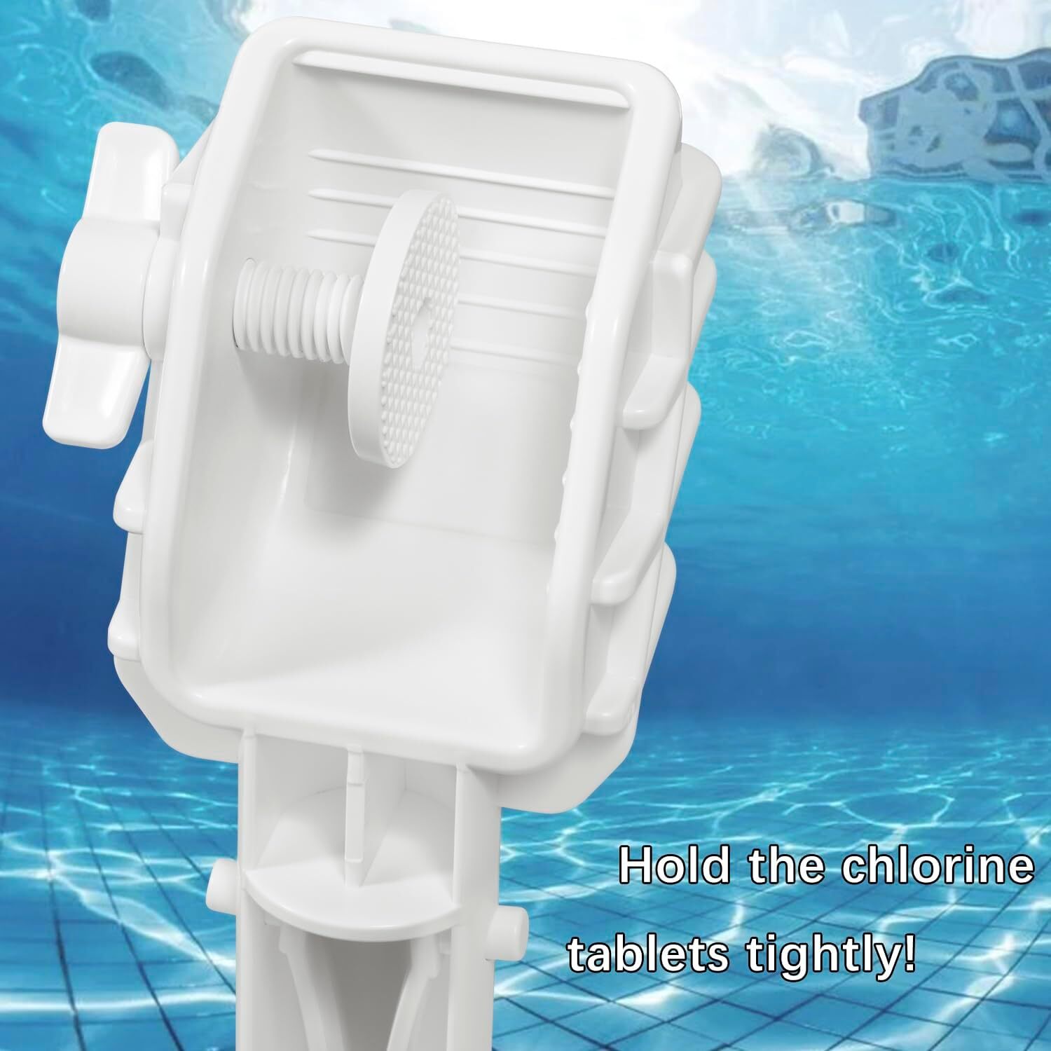 Pool Vacuum Replacement Tablet Tab Holder Pole with EZ-Clip Handle Stain Remover