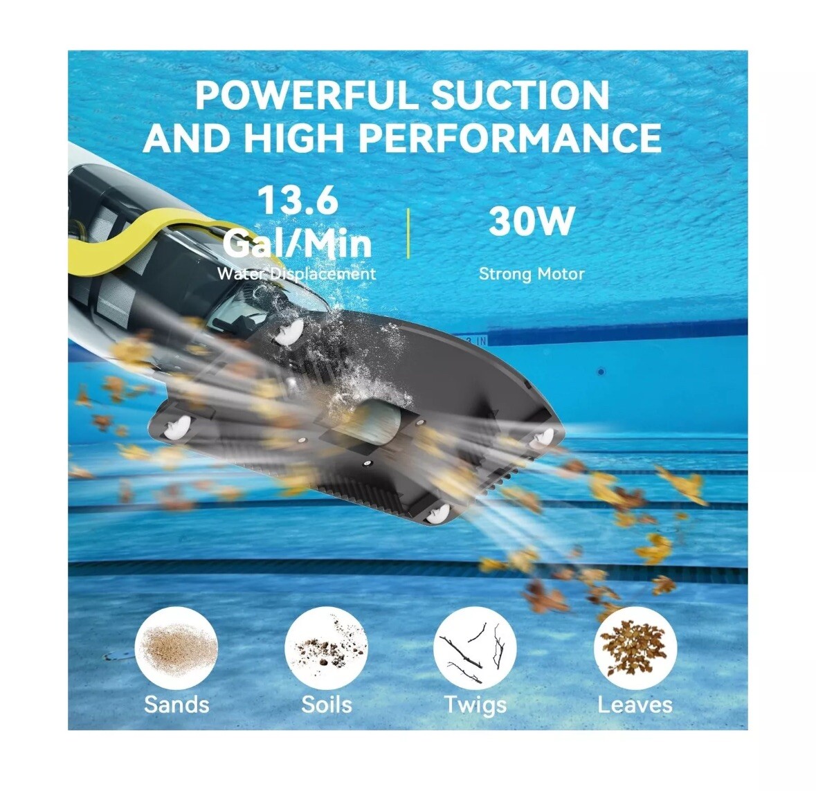(2024 Upgraded) Lydsto Handheld Pool Vacuum with Telescopic Pole, Cordless Re…