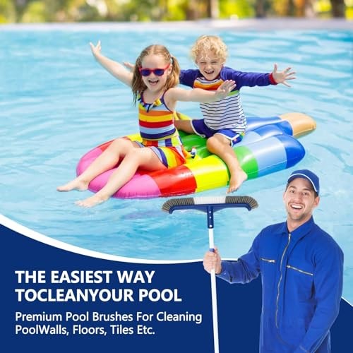 Pool Brush Head, 17.5&Prime; Swimming Pool Brush for Cleaning Pool Two-in-one Brush