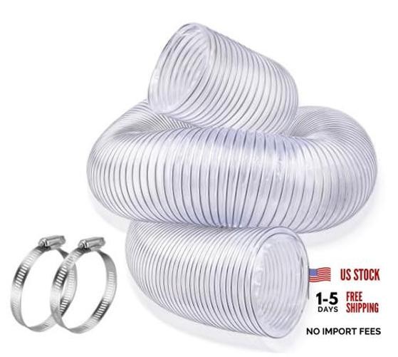 4&Prime; X 10&prime; Dust Collection Flexible Hose with 4 In Clamp Heavy Duty Pvc Dust