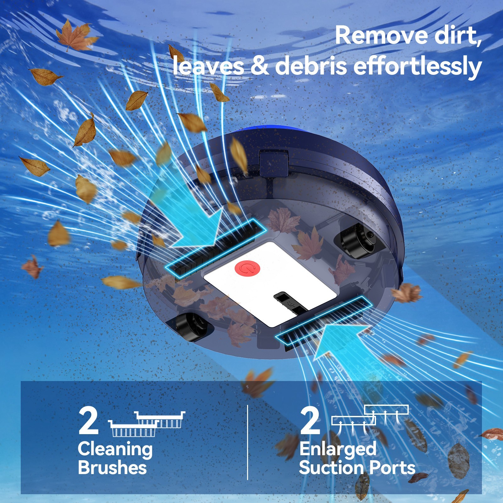 Cordless Pool Robot Cleaner Automatic Ideal for Inground Above-Ground Flat Pool