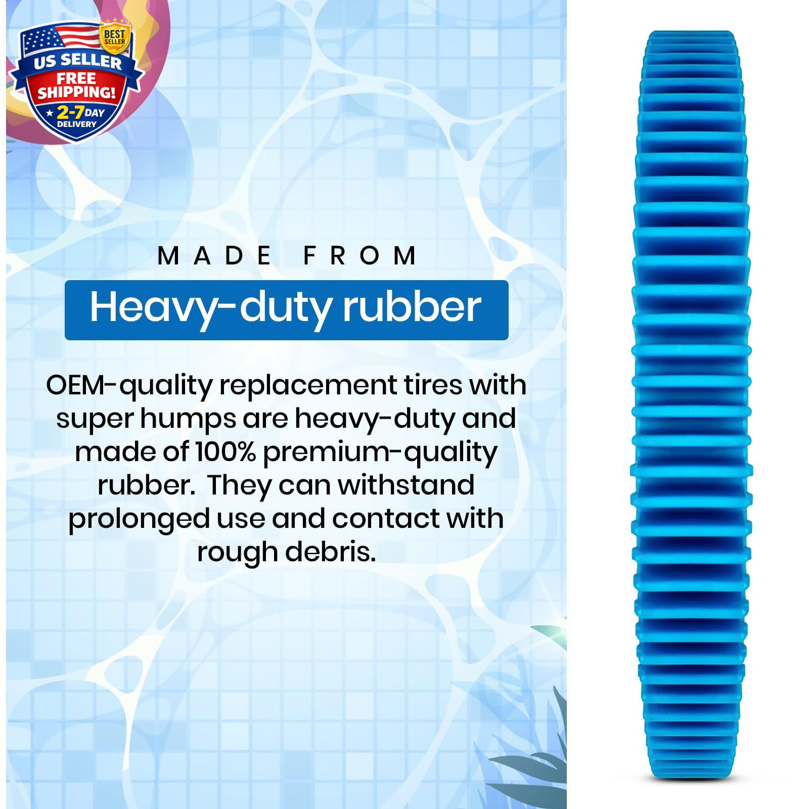Replacement Tires with Super Hump compatible for Pool Cleaner 2 Pcs