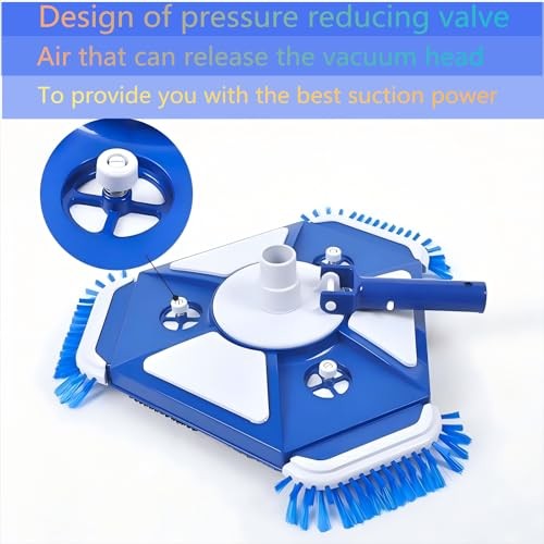 Pool Vacuum Head,Pool Cleaner Head， with Side Brush Universal Steering Handle