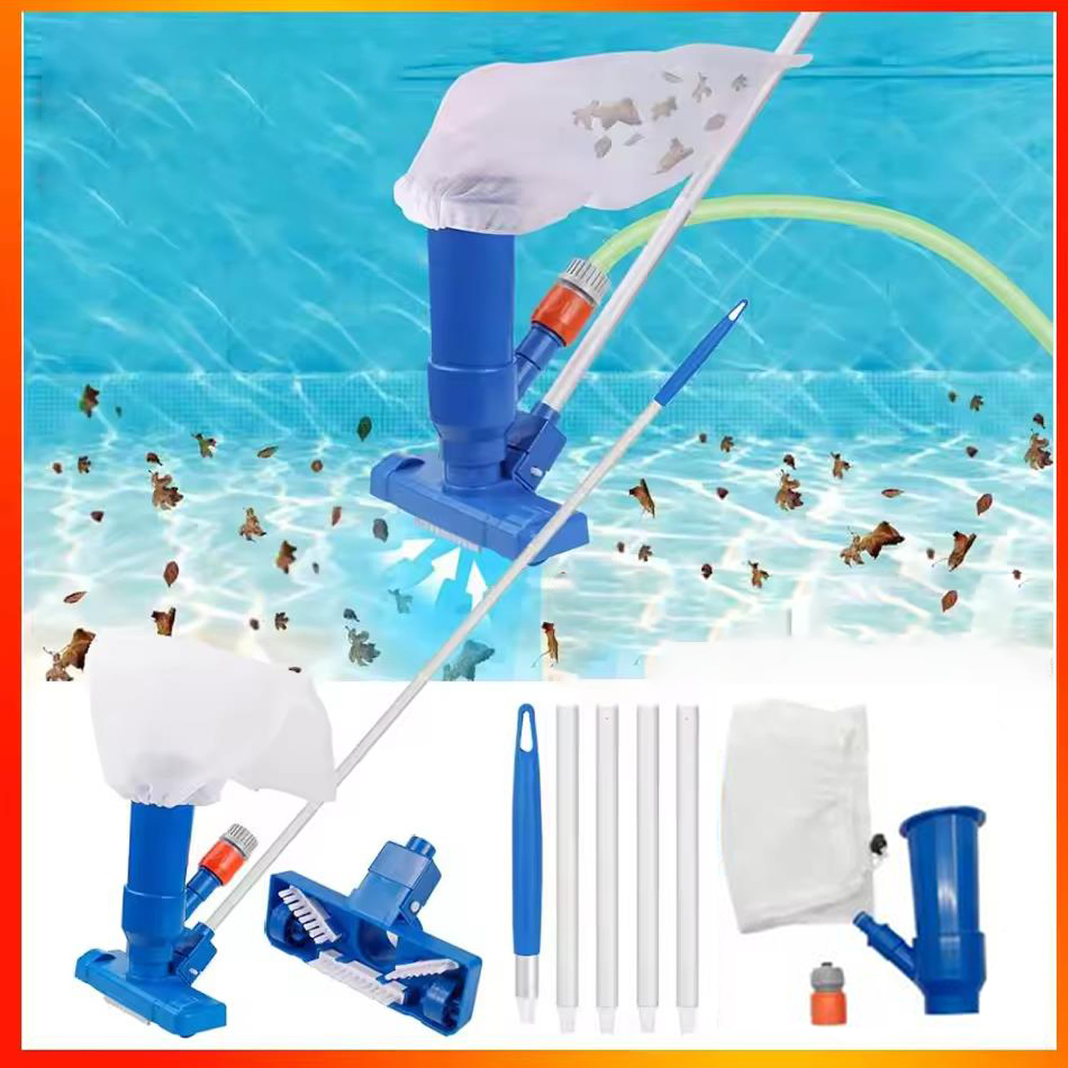 Swimming Pool Spa Suction Vacuum Head Cleaner Cleaning Kit Pool Accessories Tool