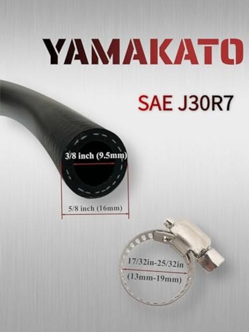 Fuel Line Hose 3/8 inch Gas Line Hose Rubber NBR SAE 30R7 6FT for 6 Feet
