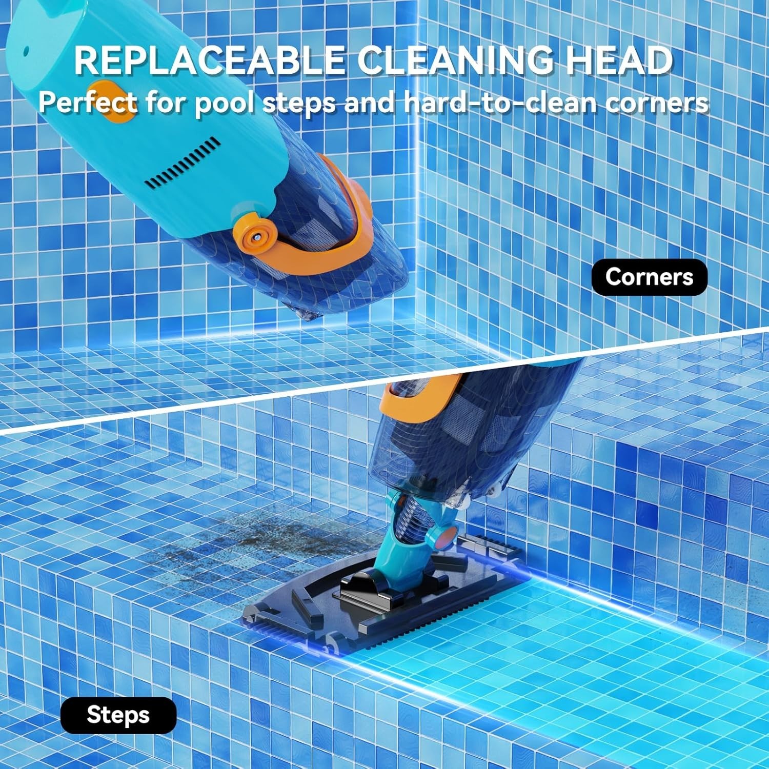 Pool Vacuum Cleaner Cordless Handheld above Ground powerful with Telescopic Pole