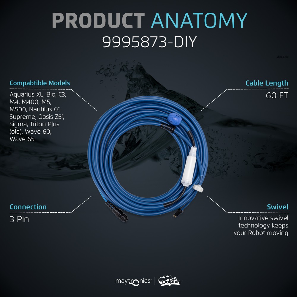Dolphin Authentic Replacement Parts- Cable and Swivel DIY 9995873-DIY M4,