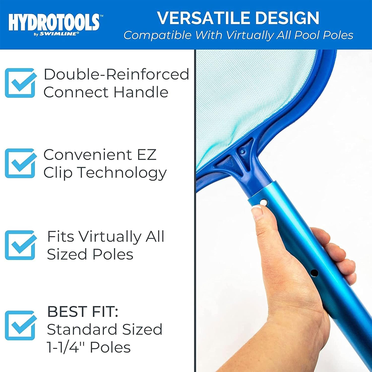 8039 Premium Extra Strong Leaf Skimmer Net Head Cleaner for Swimming Pool Spa Fo