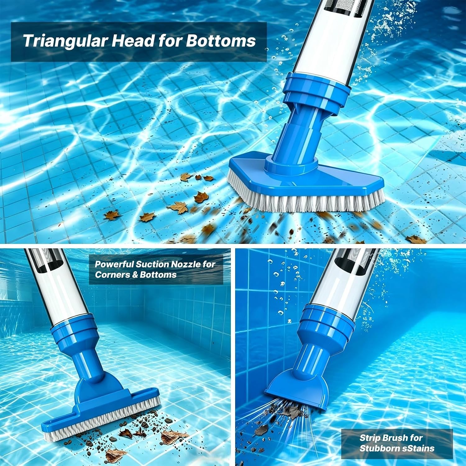 4 in 1 Cordless Rechargeable Small Pool Vacuum spa hot tub 90 Mins Running Time