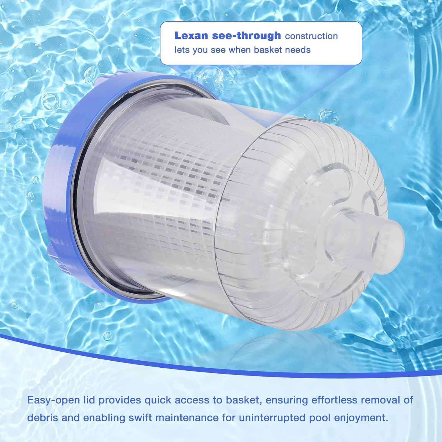 Inline Leaf Catcher Canister for Pool Vacuum Compatible with Hayward W560 Poolva