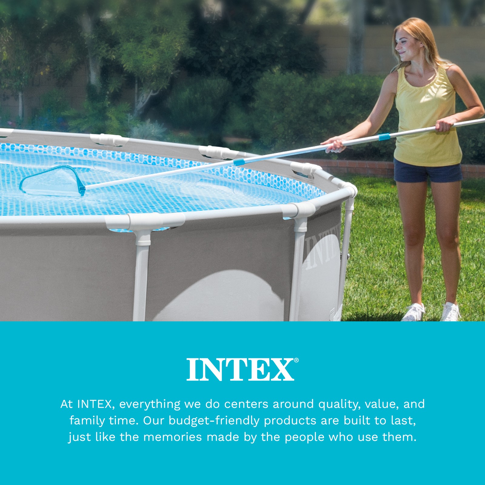 Intex 28002E Maintenance Pool Kit Vacuum Skimmer & Pole (Pool Sold Separately)