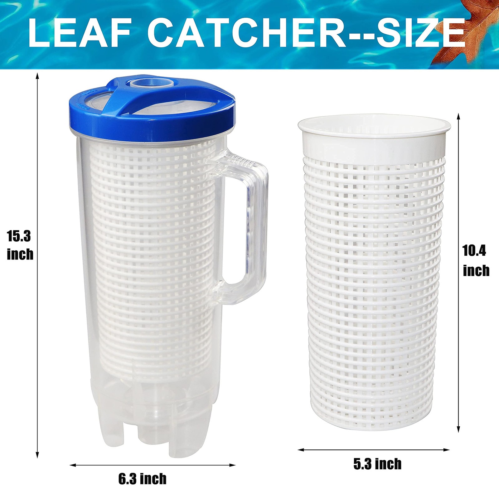 Efficient Pool Leaf Catcher Canister with Mesh Basket for Suction Cleaners