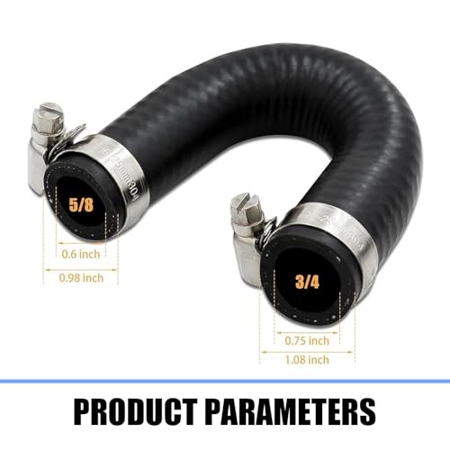 MLY 1 PC Heater Core Bypass Hose Coolant Crossover Kit, 5/8&Prime; & 3/4&Prime; Ends with