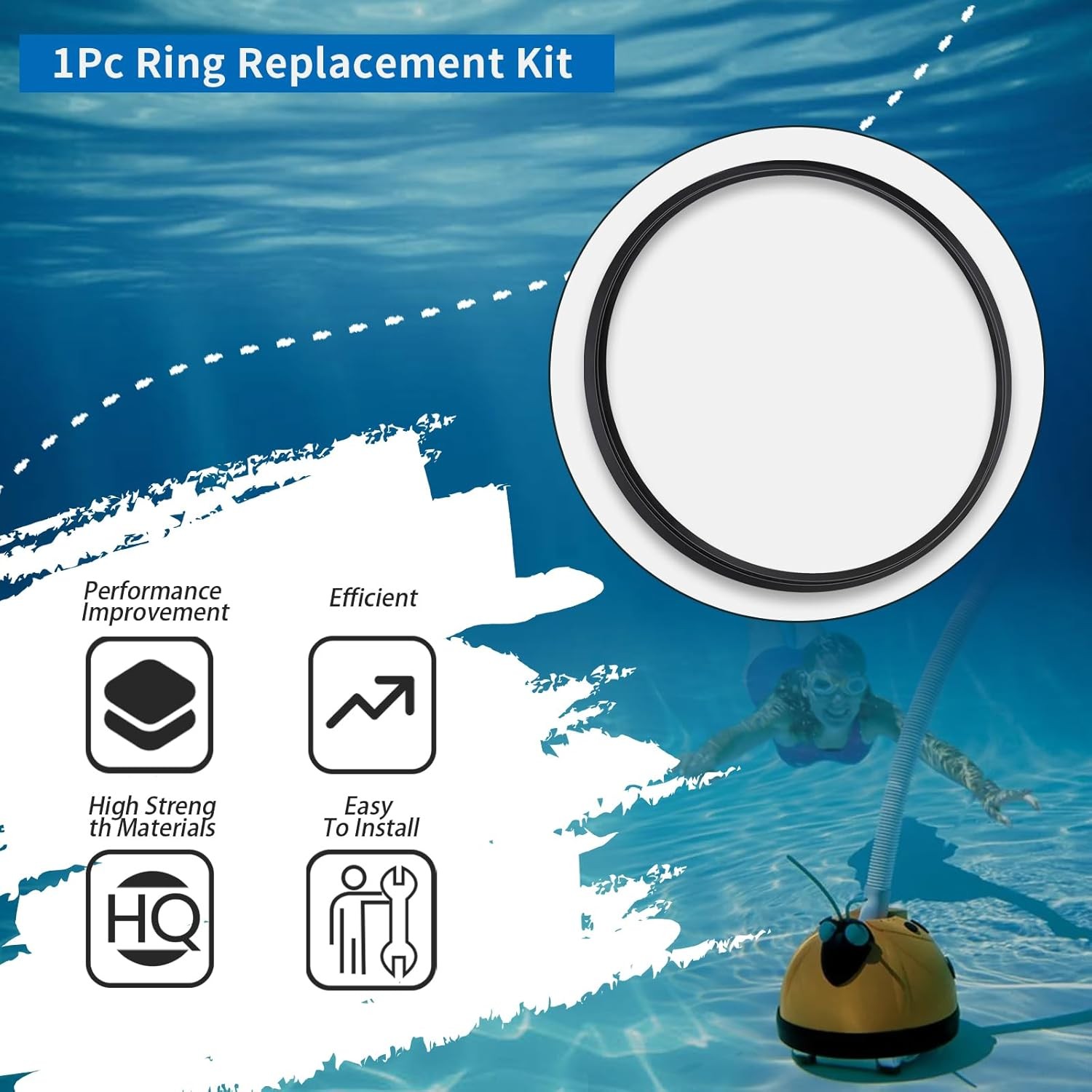 AXV458 Black Ring Kit For Hayward AquaBug/Wanda Dave Above Ground Pool Cleaners