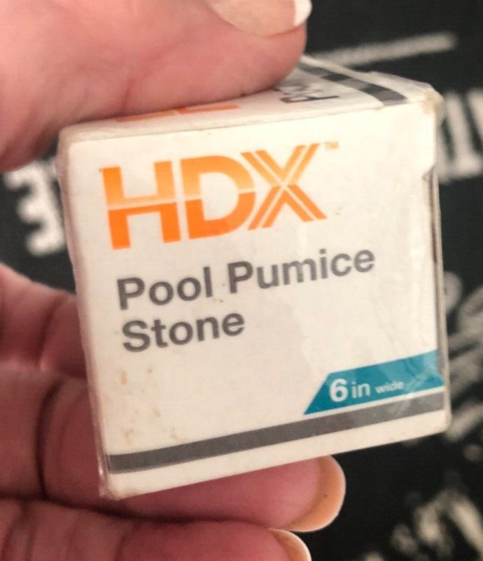 HDX POOL PUMICE STONE Home Depot Hard Water Rust Mineral REMOVER Cleaning Grout