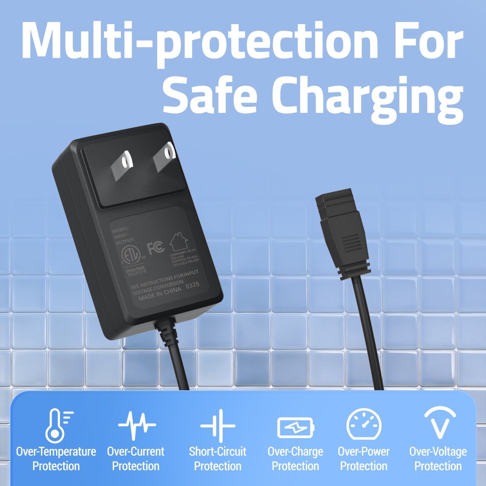 2-Prong 12.6V Adapter For Nlapldy XCQ-02 XCQ02 11.1V 1.6Ah Li-ion Battery Pack