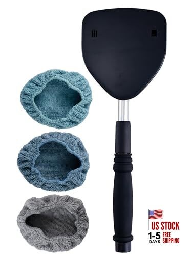 Pivoting Windshield Glass Cleaning Tool Extendable Aluminum Handle Triangle